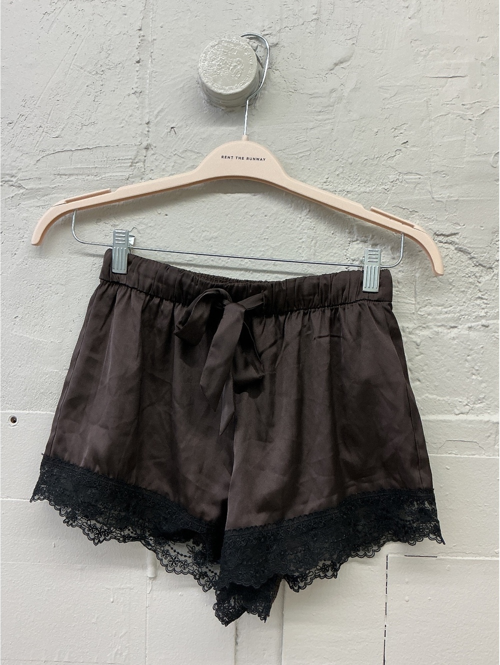 Brown Satin Lounge Shorts